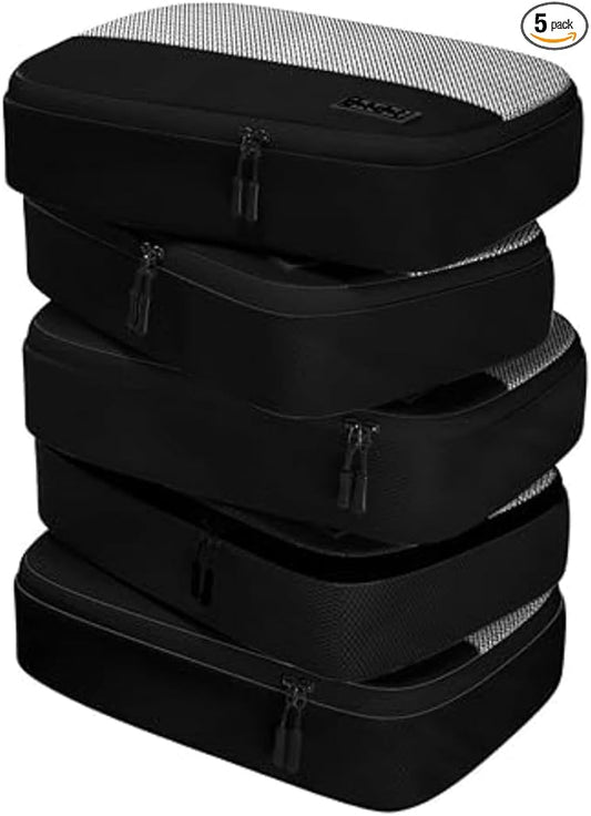 Medium Packing Cubes for Suitcases - 5 Pcs set of Packing Cubes for Travel Carry on Suitcase Organizer Bags - Travel Cubes Organizer Bags for Luggage