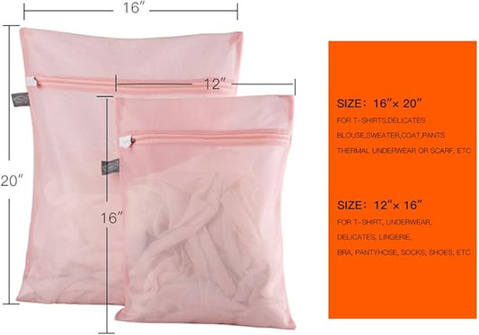 Kimmama Laundry Bag Mesh Wash Bags, Washing Machine Wash Bag, Net Washer Sack with Zipper, Dryer Pouch for Cleaning and Drying Cloths, Garment, Delicates, T-shirt, Underwear, Bra, Pant, Small Toys