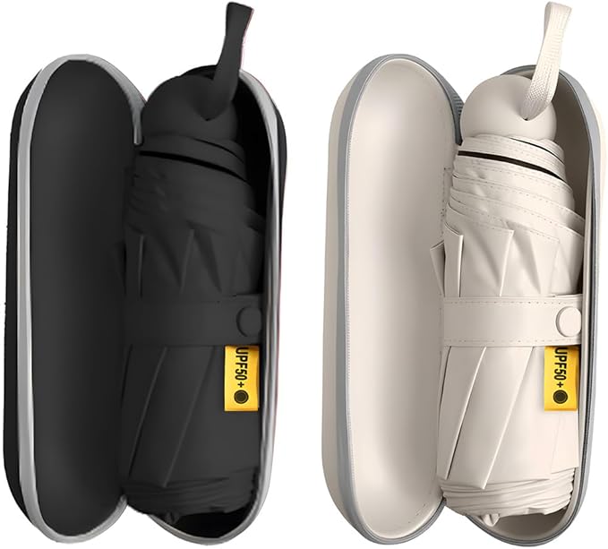 TOPSAIL Mini Umbrella Compact for Travel, UV Sun Protection(UPF50+), Waterproof for Light Rain, Suitable for Women & Kids With a Case, Manual 6k Folding Small Pocket Size Ufor Backpack/Purse