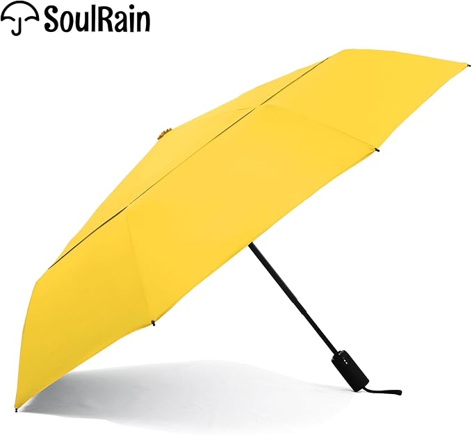 SoulRain Travel Umbrella - Compact Umbrella for Rain - Perfect Large Auto Folding Umbrella - Ideal Car umbrella, Small umbrella, and Travel Companion