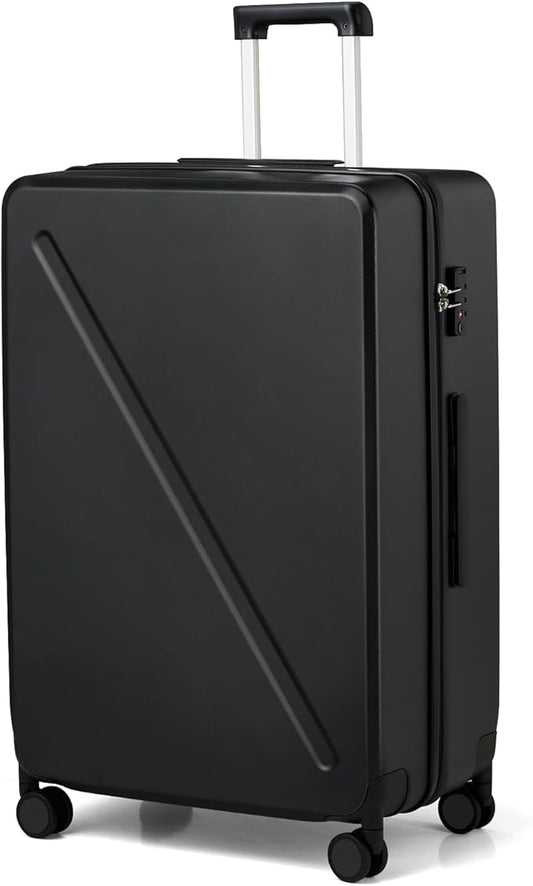MILADA 28 Inch Hard Shell Luggage - Large Checked Suitcase With Wheels, TSA Approved, For Long Trips - Black