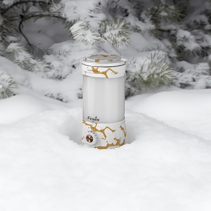 Fenix CL26R Pro Camping Lantern, White Marble, 650 lumens Bright, USB Rechargeable , Compact and Portable Perfect for Hurricane, Emergency, Hiking, Power Outage with LumenTac Organizer