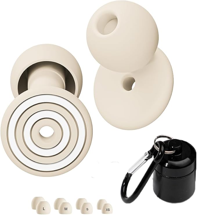 ROMI Ear Plugs for Sleeping & Snoring – 33 dB Noise Cancelling Silicone Earplugs for Concerts, Travel & Work – Reusable & Washable with Carrying Case + Adjustable Fit (4 Sizes XS/S/M/L)