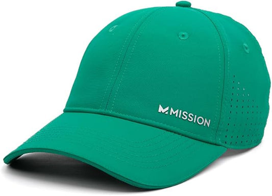 MISSION Cooling Vented Performance Hat Unisex One Size Cap for Workouts, Golf & Running, Sweat & Water Activated Technology