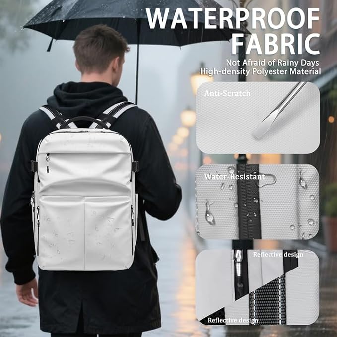 Travel Backpack for Men, 17.3 Inch Laptop Backpack, Water Resistant Business backpack with Waterproof zipper，Carry on Backpack with 30L Large Capacity Bag for Work College Travel