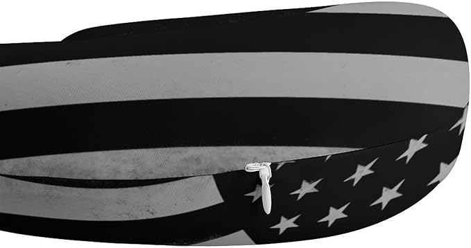 Women’s Travel Pillow U-Shaped Memory Foam Neck Rest, American Fire Fighter Thin Red Line Flag Art U-Shape, Washable Airplane Car Support