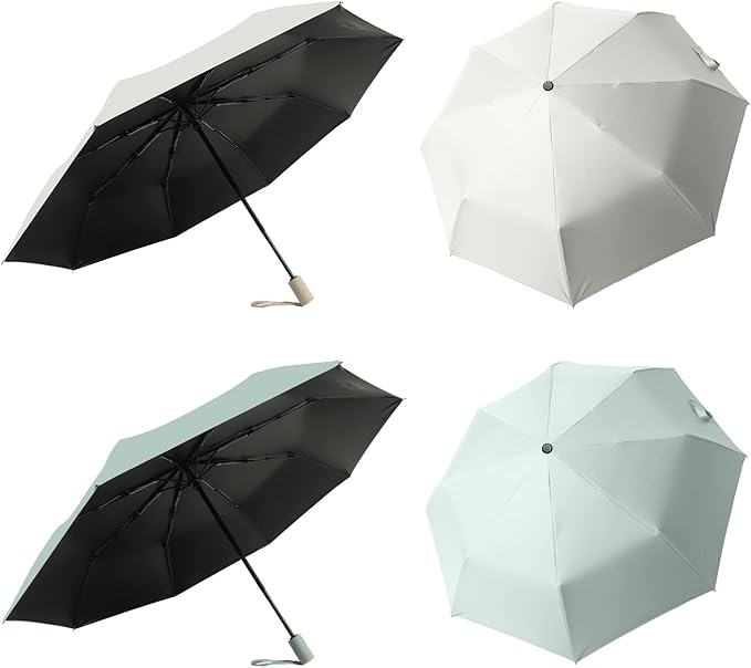 BAODINI Small UV Protection Travel Umbrella Compact for Rain and Sun UPF 50+ Windproof Portable 42 inch Umbrella for Women and Men