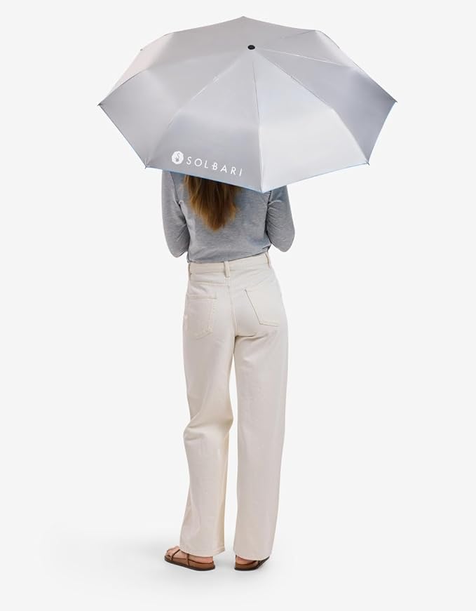 Solbari Compact Sun Protective Umbrella UPF 50+ UV Protection, Ultra-Light & Travel-Friendly, Reflective Sun Protection for Beach, Picnics, & Outdoor Festivals