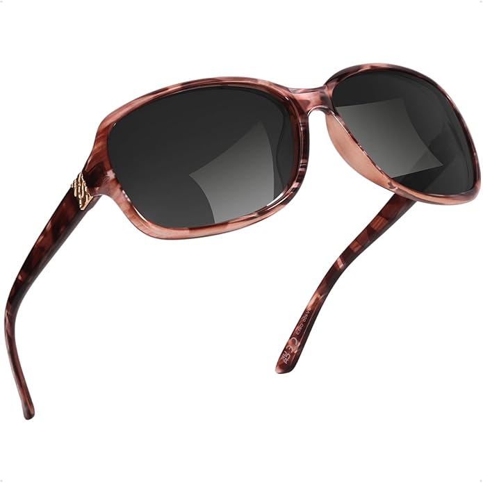 SIPHEW Polarized Sunglasses for Women | Vintage Square Sunglasses w UV400 Protection | Womens Wraparound Shade