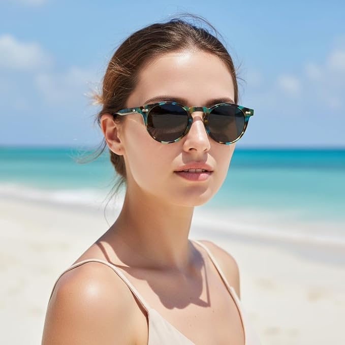 CARFIA Polarized Sunglasses for Women UV Protection Small Face Acetate Frame CA5288