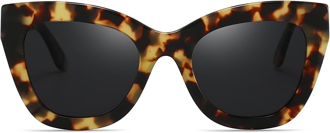 ZENOTTIC Retro Polarized Sunglasses Women - Oversized Cat Eye Trendy Glasses UV Protection - for Beach,Hiking,Party ZS6243