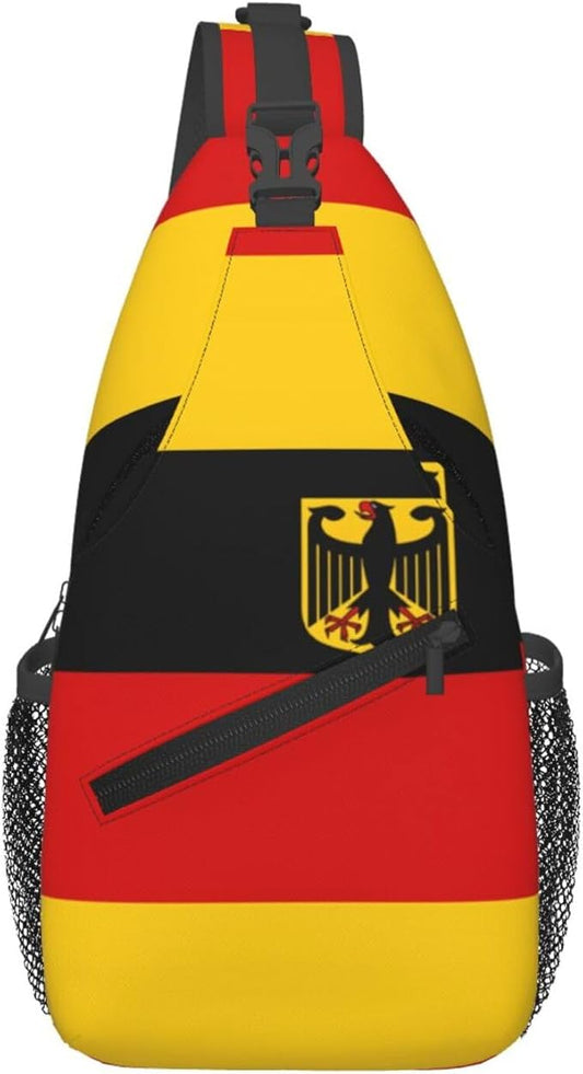 Germany Flag Sling Bag Multipurpose Crossbody Sling Backpack Travel Cycling Hiking Shoulder Bag For Women Men