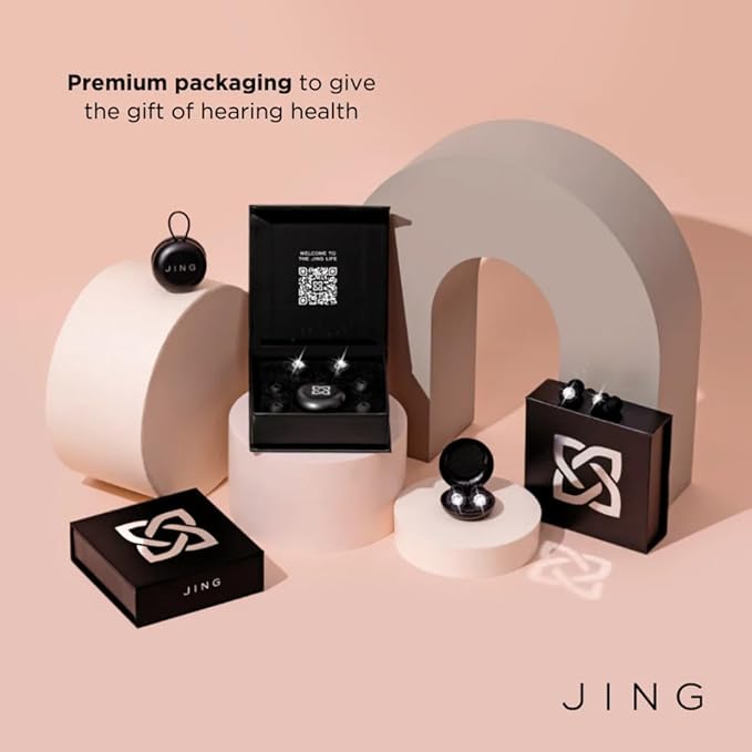 JING Eargems High Fidelity Concert Ear Plugs – Stylish Reusable Ear Protection for Concerts, Festivals, Travel & Sleeping – Crystal Rhinestone Noise Reduction Earplugs | Black