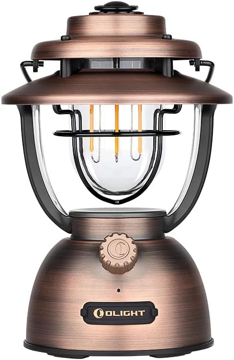 OLIGHT Olantern Classic 2 Pro APP Control Camping Lantern, 300 Lumens LED Rechargeable Lamp Flashlight with Dual Light Sources for Hurricane, Emergency, Hiking, Home Decor (Vintage Copper)