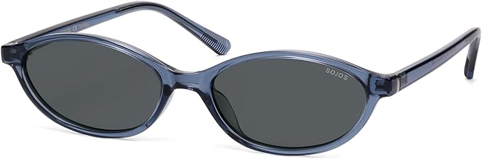 SOJOS TR90 Ultra Light Flexible Sunglasses for Women Retro Oval Polarized Cat Eye Vintage Shades UV400 Protection Comfort Fit