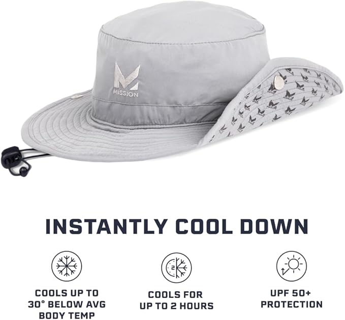 MISSION Cooling Bucket Hat - Unisex Wide-Brim Hat for Men & Women - Lightweight, Foldable & Durable - Cools Up to 2 Hours