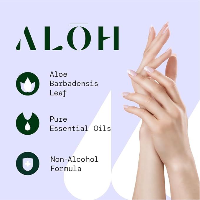 ALŌH Sanitizing Hand Gel 2-pack | Sweet Orange Bergamot + Aloe | 70% Alcohol Hydrating Hand Sanitizer Gel with Essential Oil, for Kids & Adults | 8oz Bottle (Set of 2)