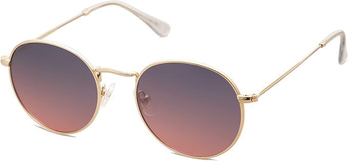 SOJOS Small Round Polarized Sunglasses for Women Men Classic Vintage Retro Shades UV400 SJ1014