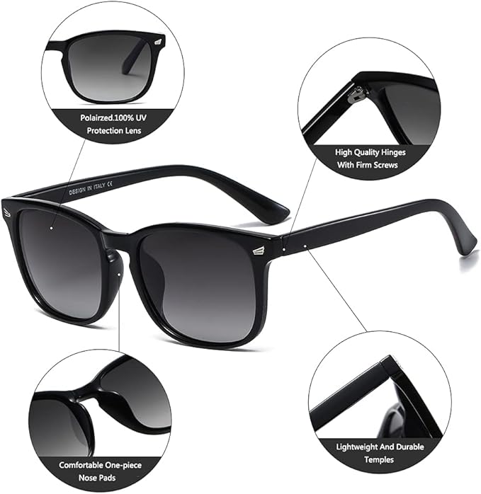 DUSHINE Polarized Sunglasses for Women Classic Retro Style UV400 Protection