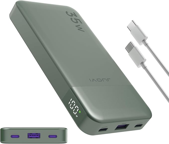 Power Bank 10000mAh, 35W Portable Charger,Fast Charging Portable Battery Pack with PD 3.0 & QC 4.0, USB C Portable Power Bank for iPhone 15 14 13 Series, Galaxy, Tablet, Switch, and More（Green）