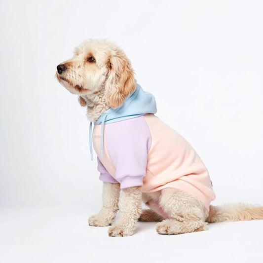 Spark Paws Dog Hoodie – Premium Dog Sweater for Small, Medium, and Large Dogs | Warm Outfits for French Bulldogs, Pitbull, Puppy, Winter Jacket Alternative - Cotton Candy - M