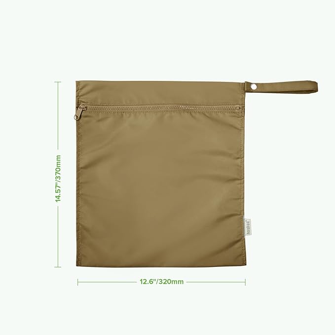 haakaa Waterproof Wet Bags for Baby Wet Dry Bags for Cloth Diaper, Swimsuit & Travel, 1pc, Brown