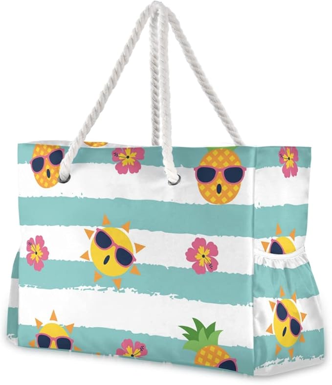 senya Large Beach Shoulder Bags Canvas Tote Water Resistant for Gym Travel Daily