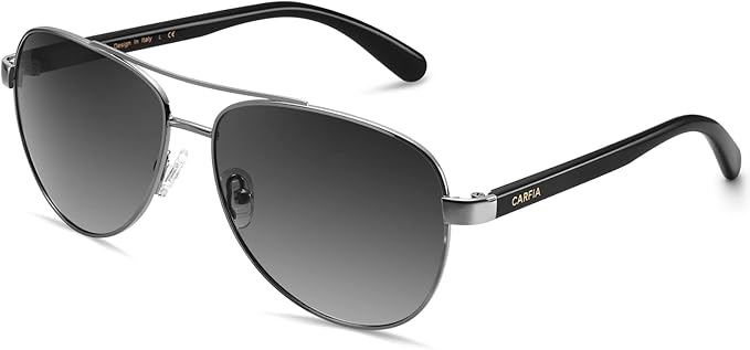 CARFIA Polarized Sunglasses for Women UV Protection Acetate Arms Metal Frame Woman's Shades CA3216