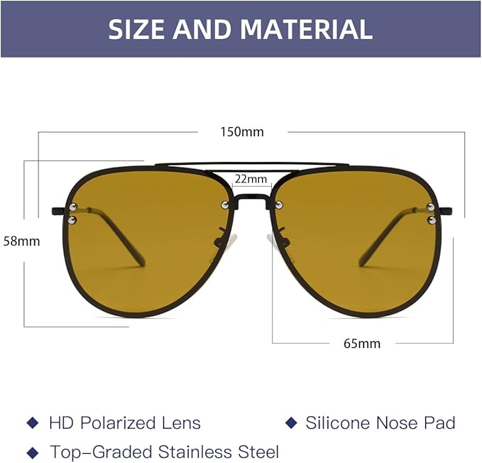 Trendy Oversized Aviator Sunglasses for Women 2025, Cute Retro Aviator Sun Glasses UV Protection Big Shades VF2203
