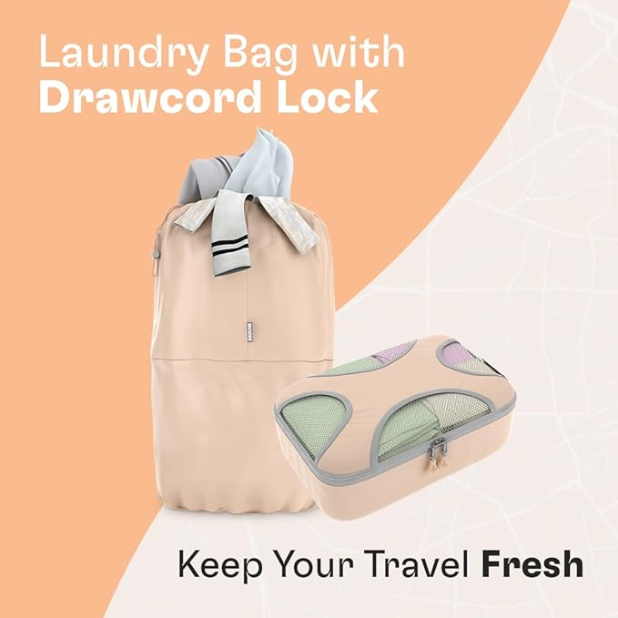 Shacke 6 Set Packing Cubes for Travel - Compression Packing Bags/Travel Organizer - Luggage Organizer Bags for Traveling - Travel Essentials for Women - Cruise Must Haves Packing List