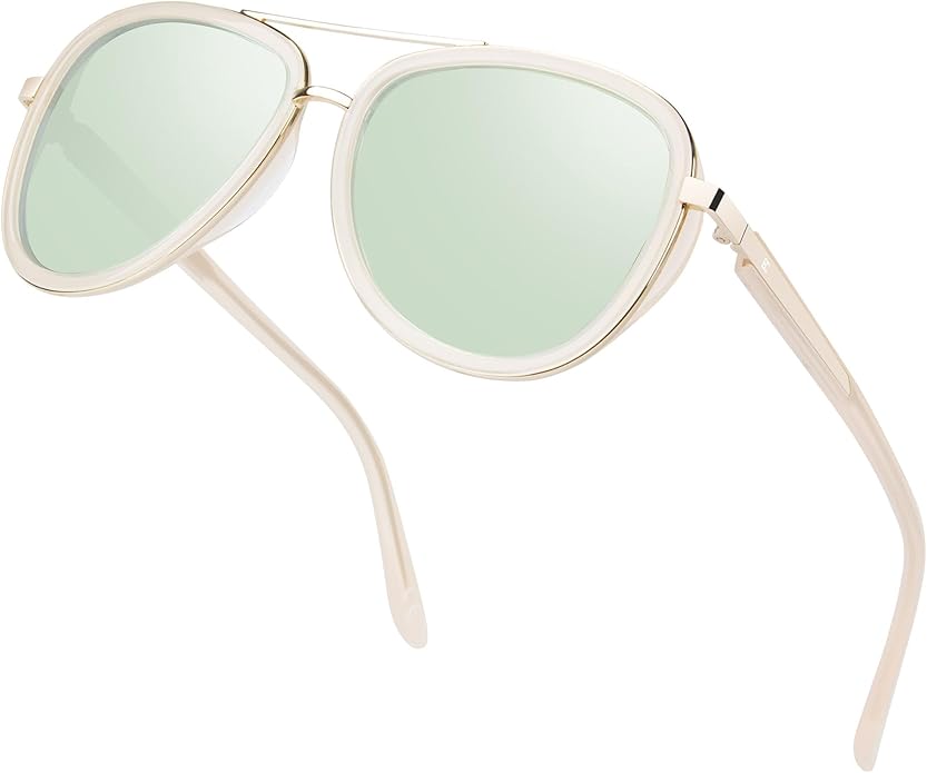 BIRCEN Polarized Sunglasses for Women UV - Protection Womens Retro Mirrored Shades with Acetate Frame BC2001