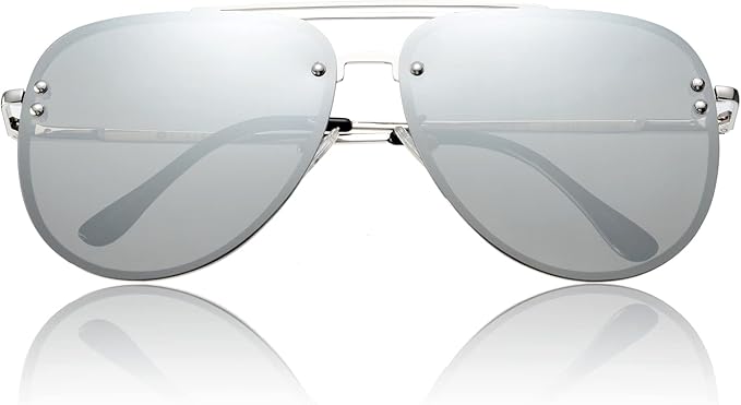 Trendy Oversized Aviator Sunglasses for Women 2025, Cute Retro Aviator Sun Glasses UV Protection Big Shades VF2203