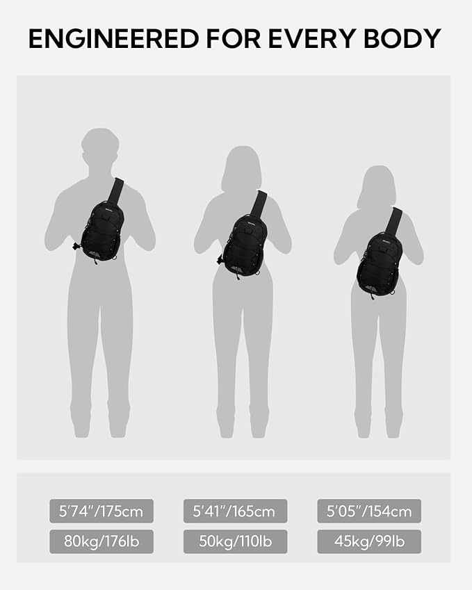 WATERFLY Small Crossbody Sling Bag: RFID Blocking Anti Theft Sling Backpack Chest Bag Travel Hiking Daypack Man Woman