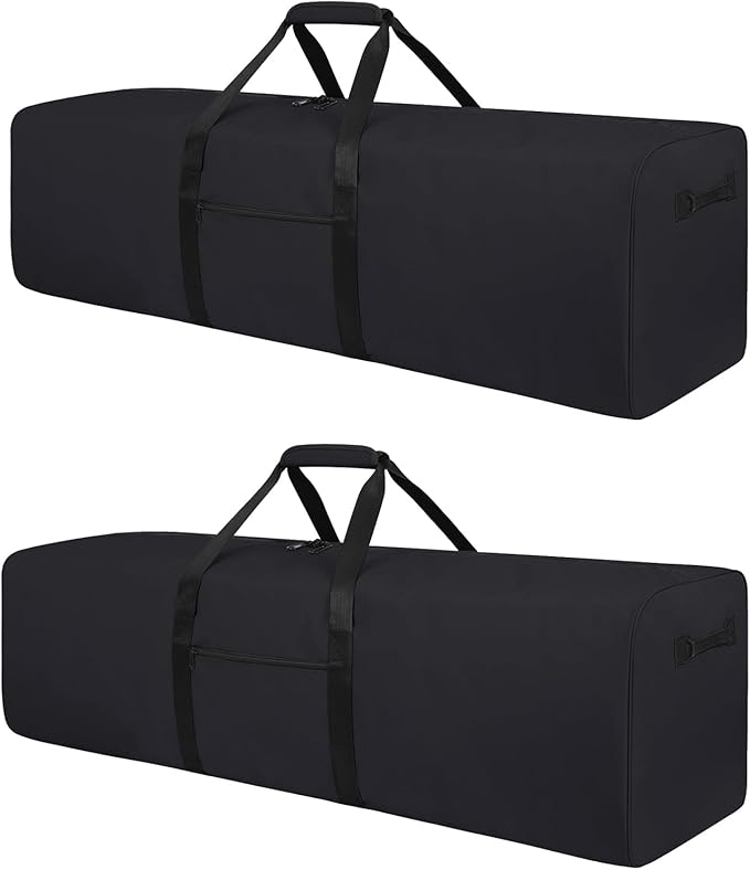 Urbanstand 48 Inch Travel Duffle Bag Extra Large Sport Equipment Duffel Bags with 2-way Lockable Zippers (Black 48inch 2Pack)