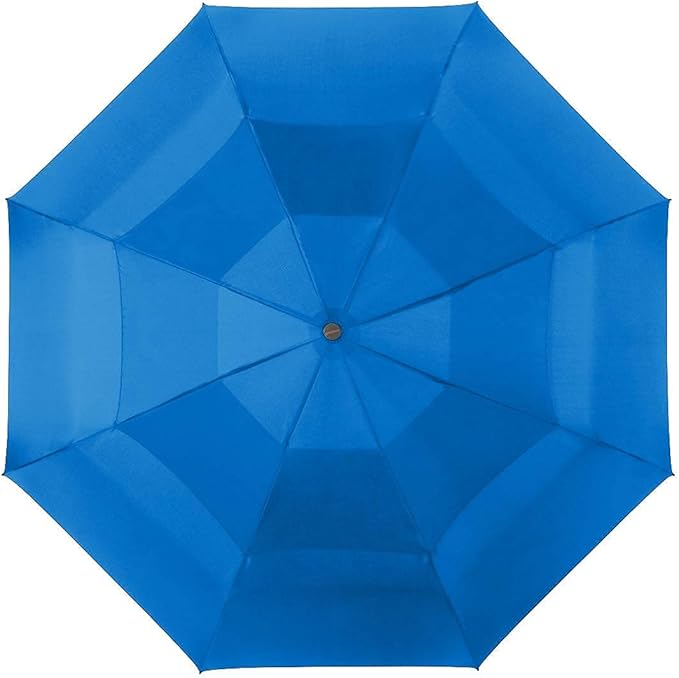 ShedRain Compact Folding Travel Umbrella – Push-Button Open & Close, Vented Double Canopy, Protects from Rain, Sun, & Wind