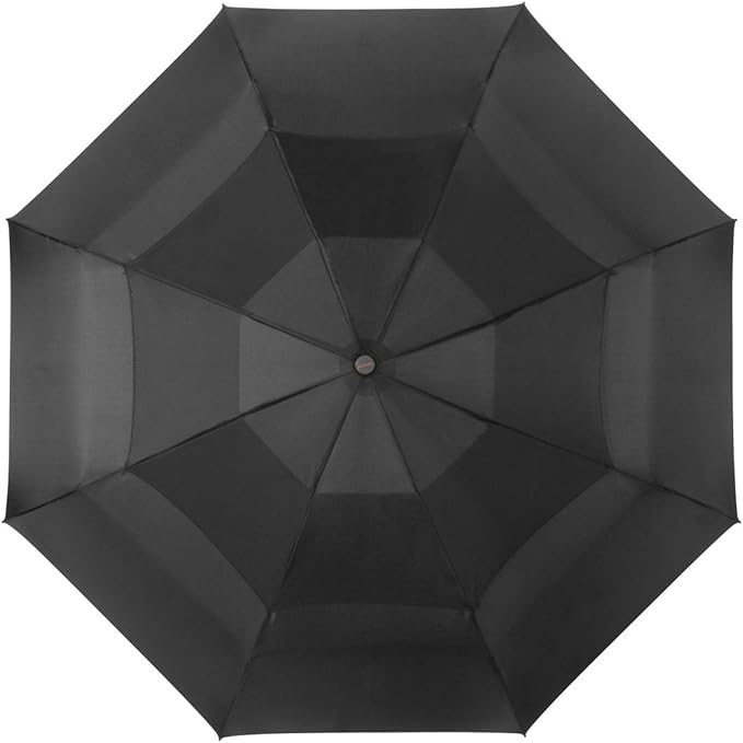 ShedRain Compact Folding Travel Umbrella – Push-Button Open & Close, Vented Double Canopy, Protects from Rain, Sun, & Wind