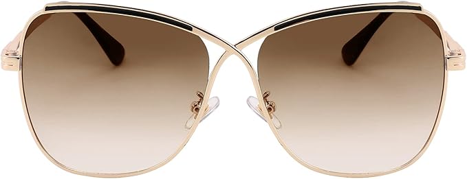 FEISEDY Womens Cute Sunglasses Oversized Butterfly X Shape Design Cateye Lady Sunglasses B2738