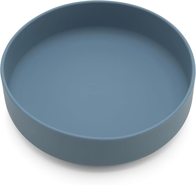 Should We Go? Dog Water Bowl - The Perfect Dish No-Spill, Less Mess Non-Tippable Water & Food Bowl, Silicone with Suction Cup Fits 8 Cups 9.5" Across x 2.5" Tall, Ideal for All Pets, Large-Ocean Blue