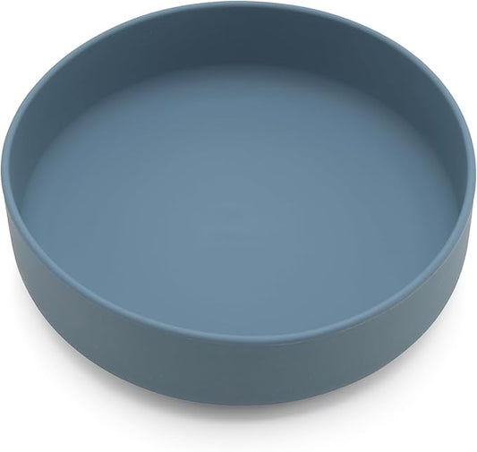 Should We Go? Dog Water Bowl - The Perfect Dish No-Spill, Less Mess Non-Tippable Water & Food Bowl, Silicone with Suction Cup Fits 8 Cups 9.5" Across x 2.5" Tall, Ideal for All Pets, Large-Ocean Blue