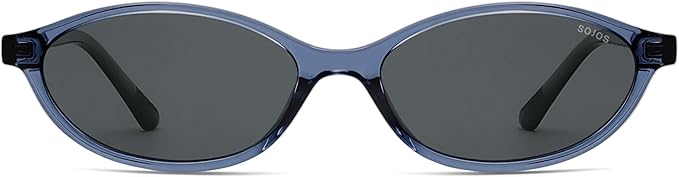 SOJOS TR90 Ultra Light Flexible Sunglasses for Women Retro Oval Polarized Cat Eye Vintage Shades UV400 Protection Comfort Fit