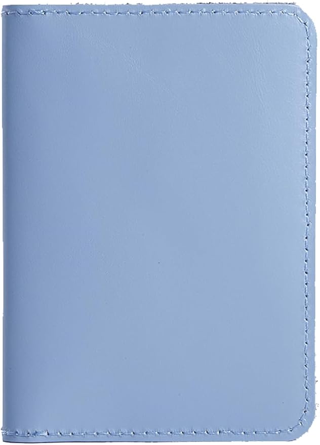 INCARNE US Passport Cover Clear - Travel Passport Wallet - Leather Passport Holder for Women Men Family with Card Slots & Note Compartmen - Sleeve Protector - Genuine Leather - Classic Light Blue