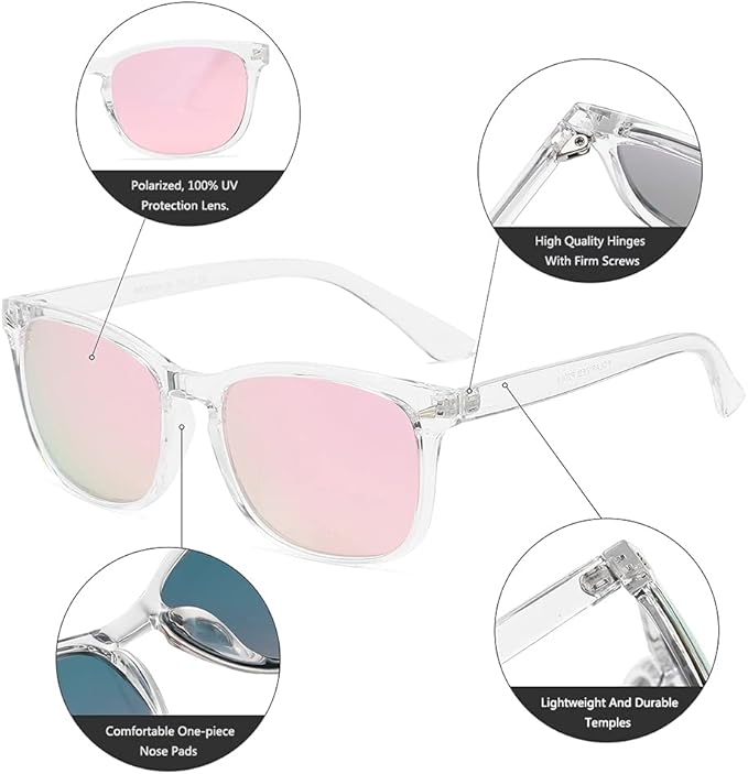 DUSHINE Polarized Sunglasses for Women Classic Retro Style UV400 Protection