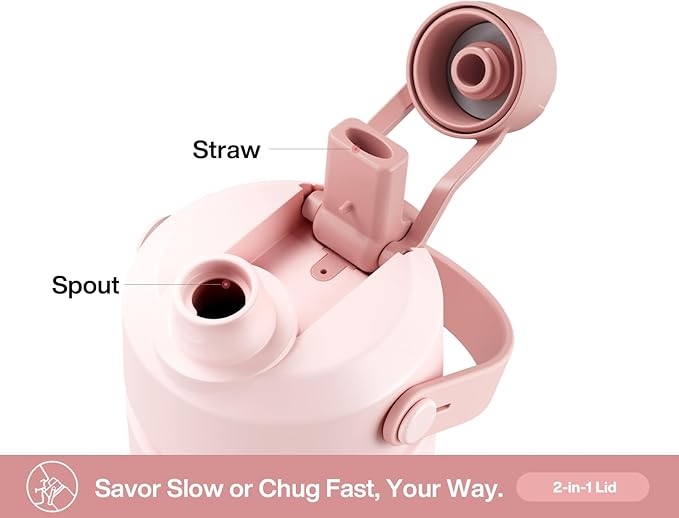 POWCAN 26 oz Insulated Water Bottle with 2-in-1 Straw and Spout Lid, Keep Cold 24H, Leak-Proof, Fits in Car Cup Holder, Stainless Steel Water Bottle for Sports, Travel, and School (Fluttering Amour)