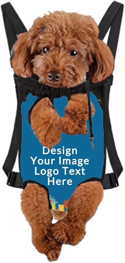 Custom Pet Carrier Backpack Personalized Photo Logo Name Text Adjustable Small Medium Dogs Cats Front Chest Carriers Legs Out Carrier Backpack for Hiking Camping Traveling Cycling