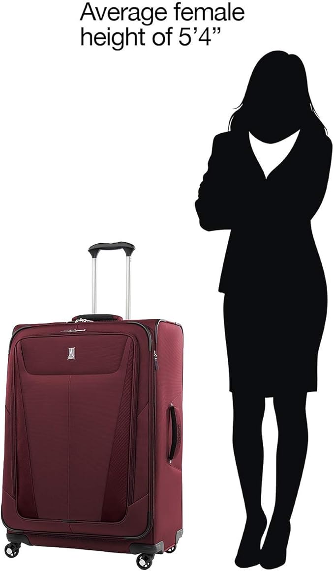 Travelpro Maxlite 5 Softside Expandable 2-Piece Luggage Set — Carry-On and Large Checked Luggage — Burgundy
