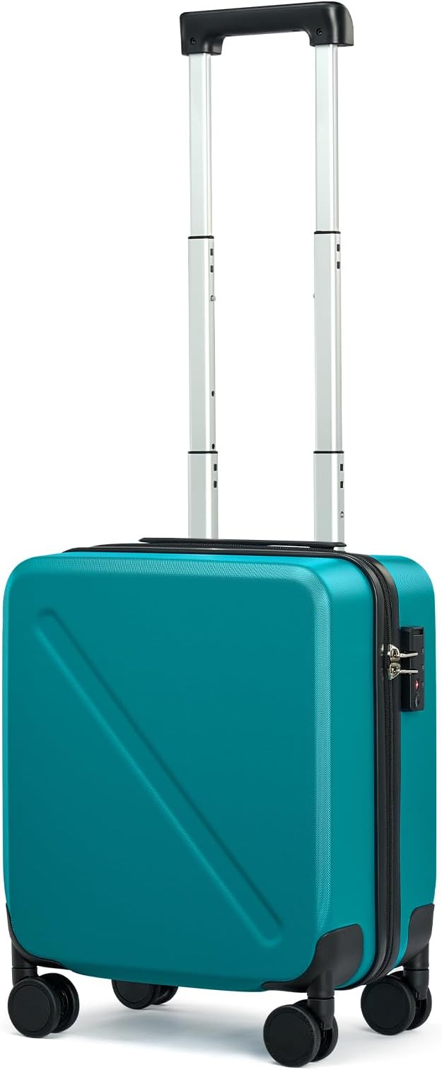 MILADA Underseat Carry On Luggage With Wheels 16 Inch Underseat Carry On bag Small Suitcase Hard Case Luggage With TSA Approved Mini Personal Item Travel Luggage,Caribbean Blue