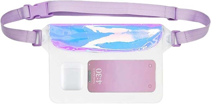 Waterproof Phone Pouch, Sensitive Touch Control, PVC Material, Swimming Phone Holder, Clear Waterproof Mobile Pouch, Adjustable Waist Length, for Travel Vacation