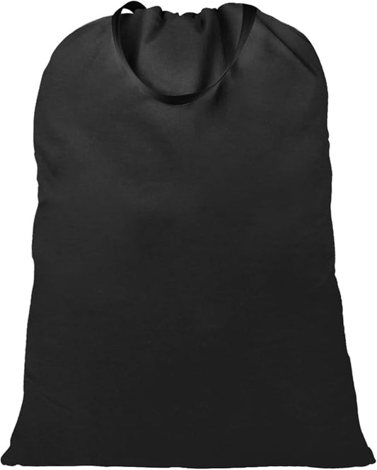 LOLOMLO Extra Large Canvas Laundry Bags with Handles & Drawstring Closure, Heavy Duty Tears Resistant Clothes Storage Travel Bags,25.5"x34",Black
