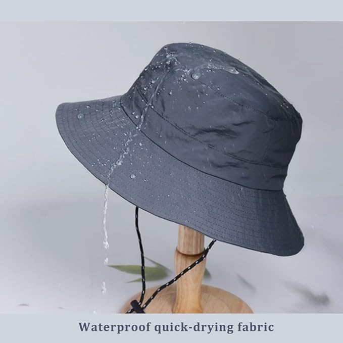Waterproof Bucket Hat for Women and Men - UV Protection Beach Sun Hat Fishing Safari Boonie Hat Rain Hat Adjustable Packable