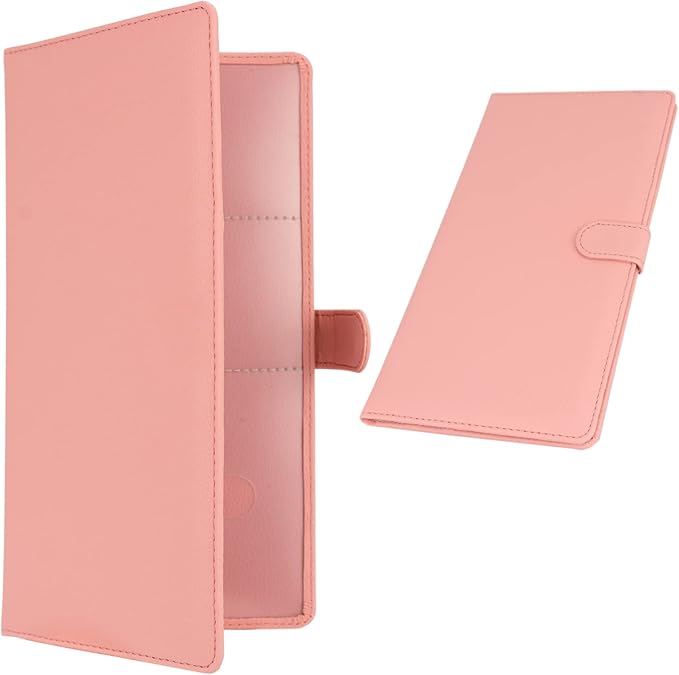 Car Registration and Insurance Holder, Leather Magnetic Shut Vehicle Glove Box Organizer for Document, Card, Driver License, Pink